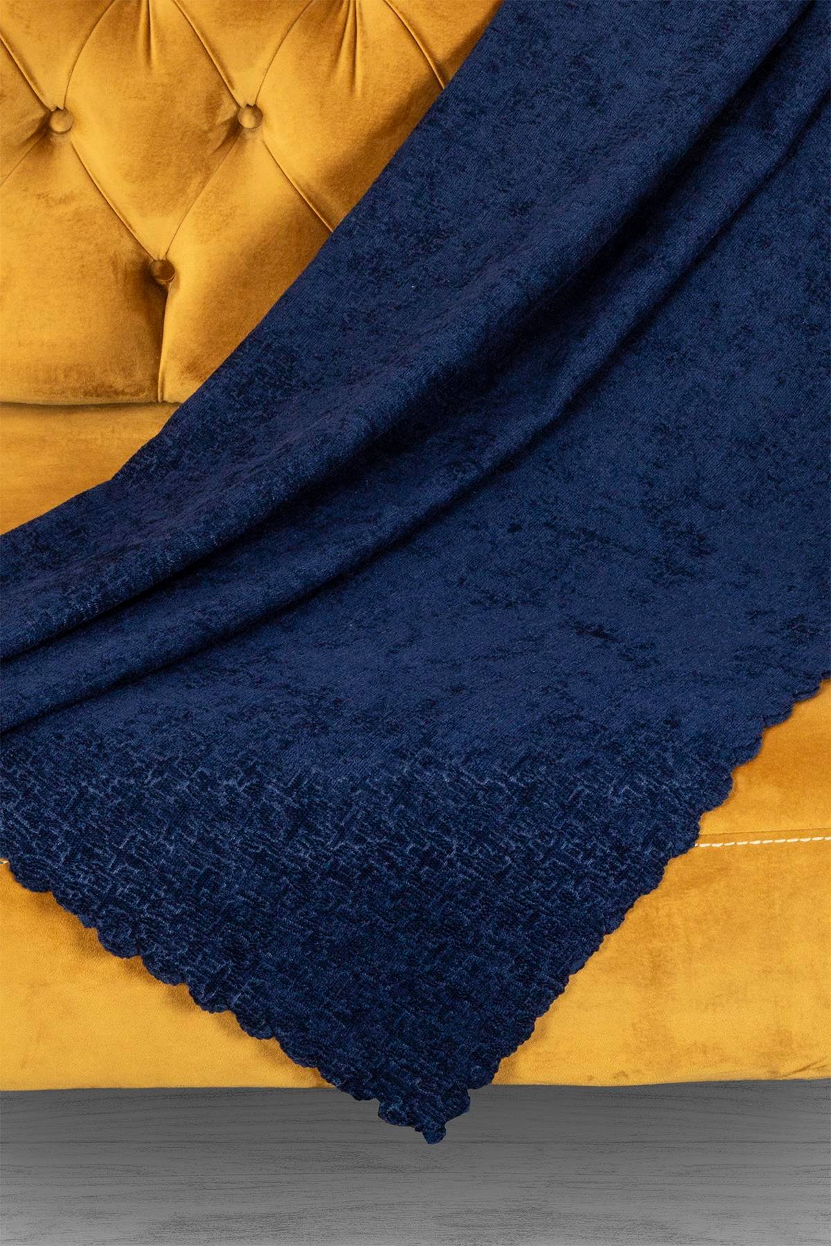 Jakar Şönil Kaymaz Koltuk Örtüsü Şalı Standart en 175cm x boy 300cm Lacivert