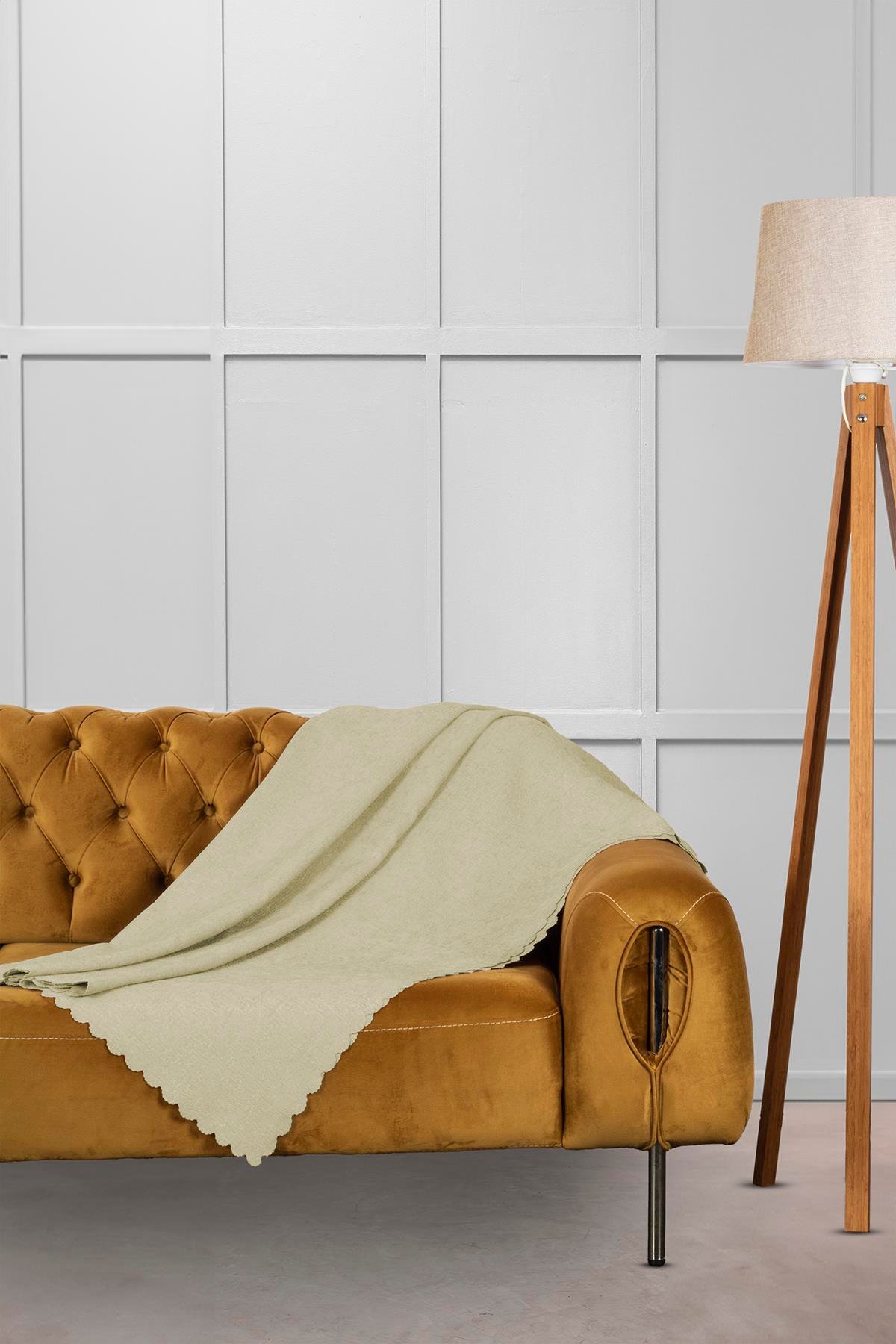 Jakar Şönil Kaymaz Koltuk Örtüsü Şalı Standart En 175cm X Boy 215cm Krem