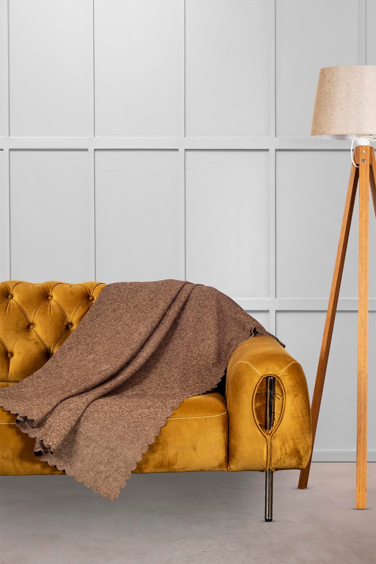 Jakar Şönil Kaymaz Koltuk Örtüsü Şalı Standart En 175cm X Boy 215cm Vizon