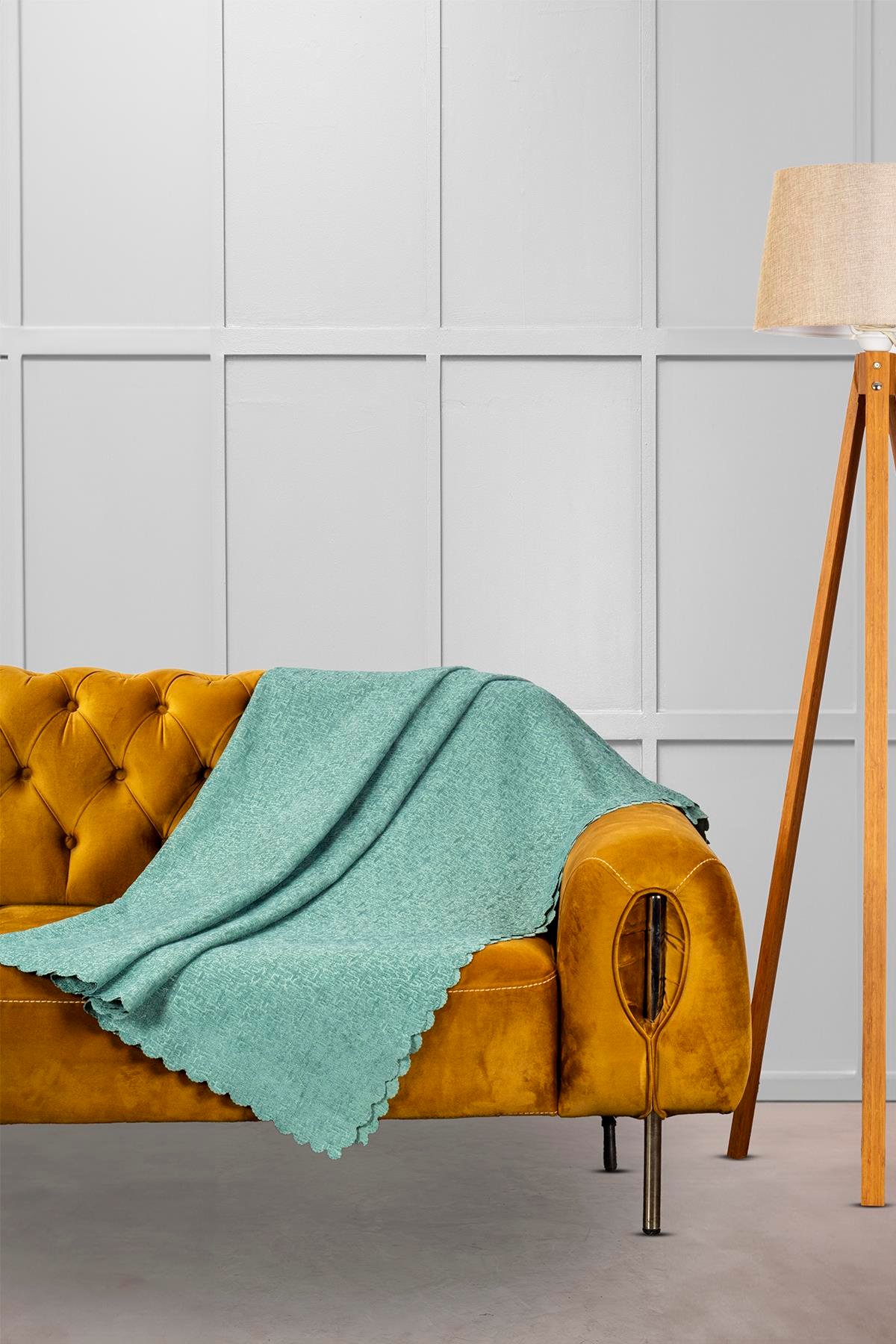 Jakar Şönil Kaymaz Koltuk Örtüsü Şalı Standart En 175cm X Boy 215cm Su Yeşili