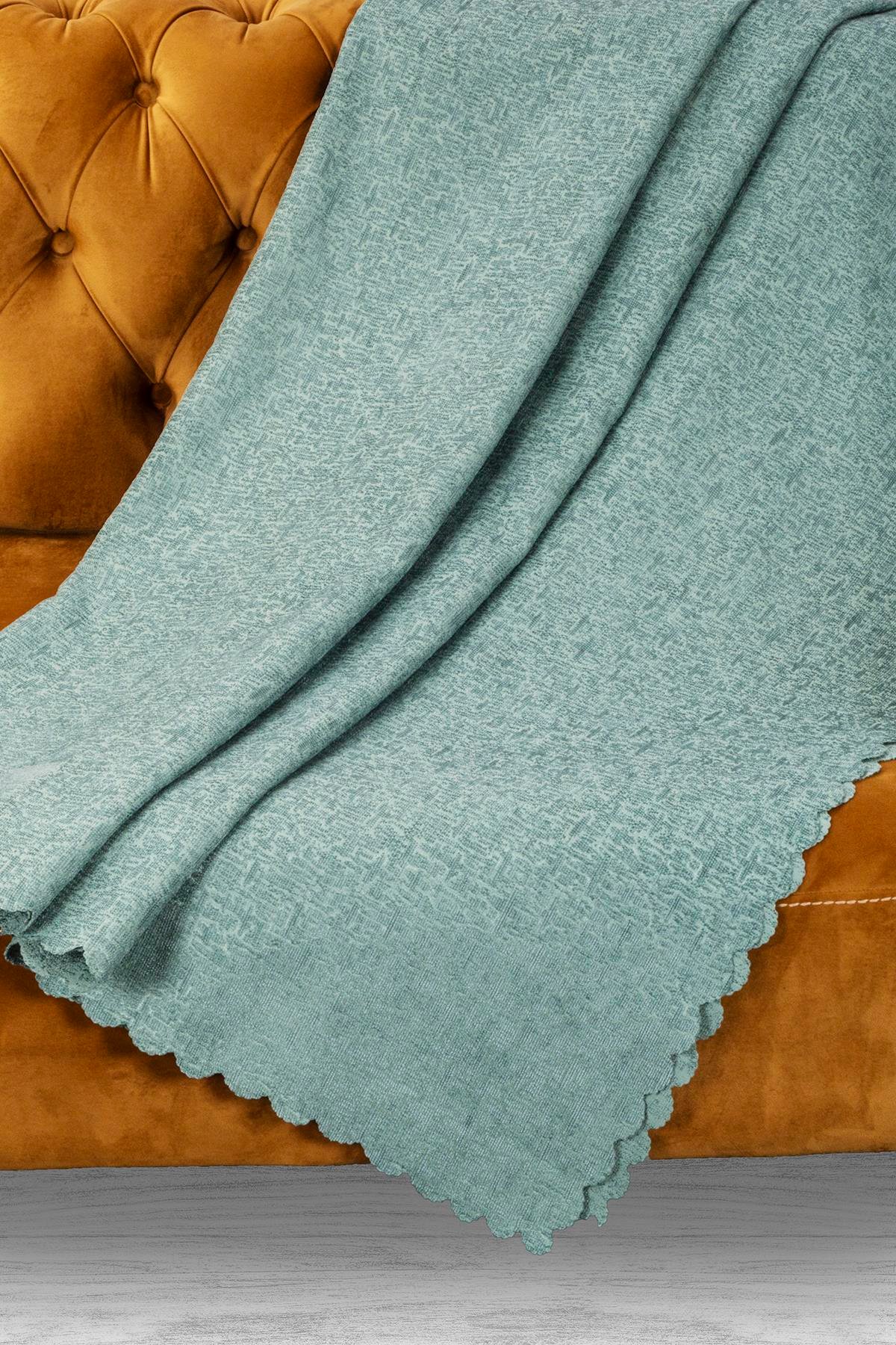 Jakar Şönil Kaymaz Koltuk Örtüsü Şalı Standart En 175cm X Boy 215cm Su Yeşili