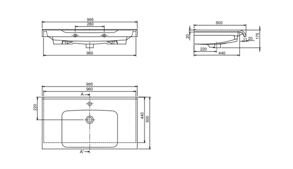 Cerastyle Anova 100cm Etajerli Lavabo