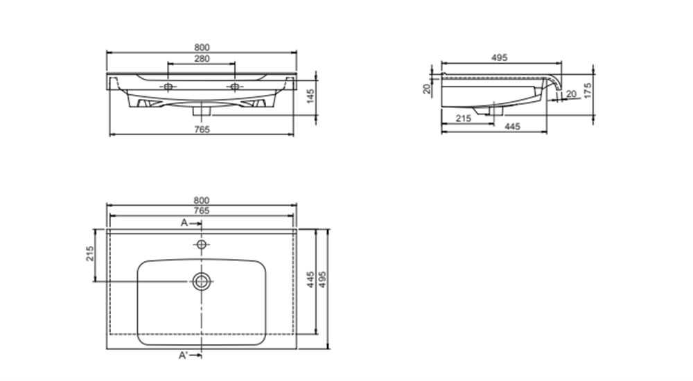 Cerastyle Anova 80cm Etajerli Lavabo