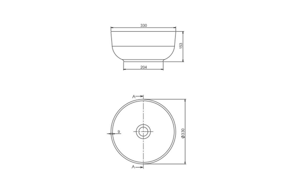 Cerastyle Aqua 33 cm Tezgah Üstü Çanak Lavabo