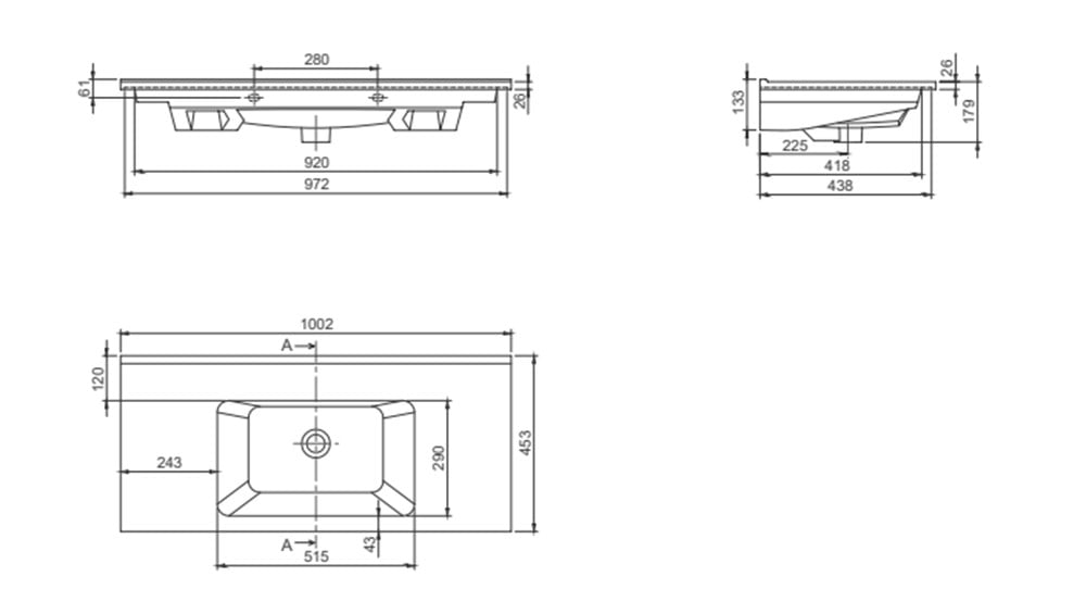 Cerastyle Arte 100cm Etajerli Lavabo