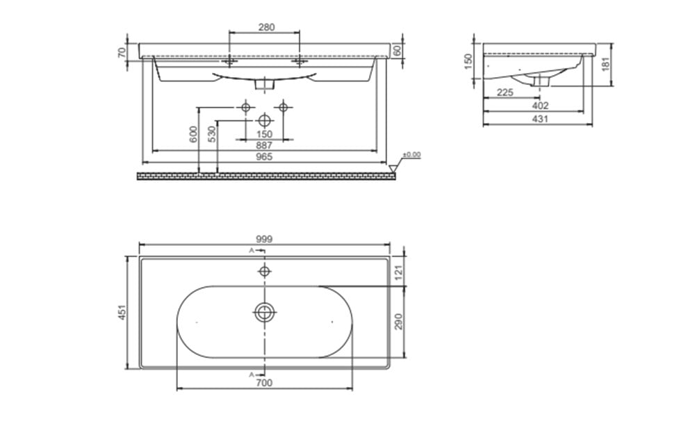 Cerastyle Arya 100cm Etajerli Lavabo