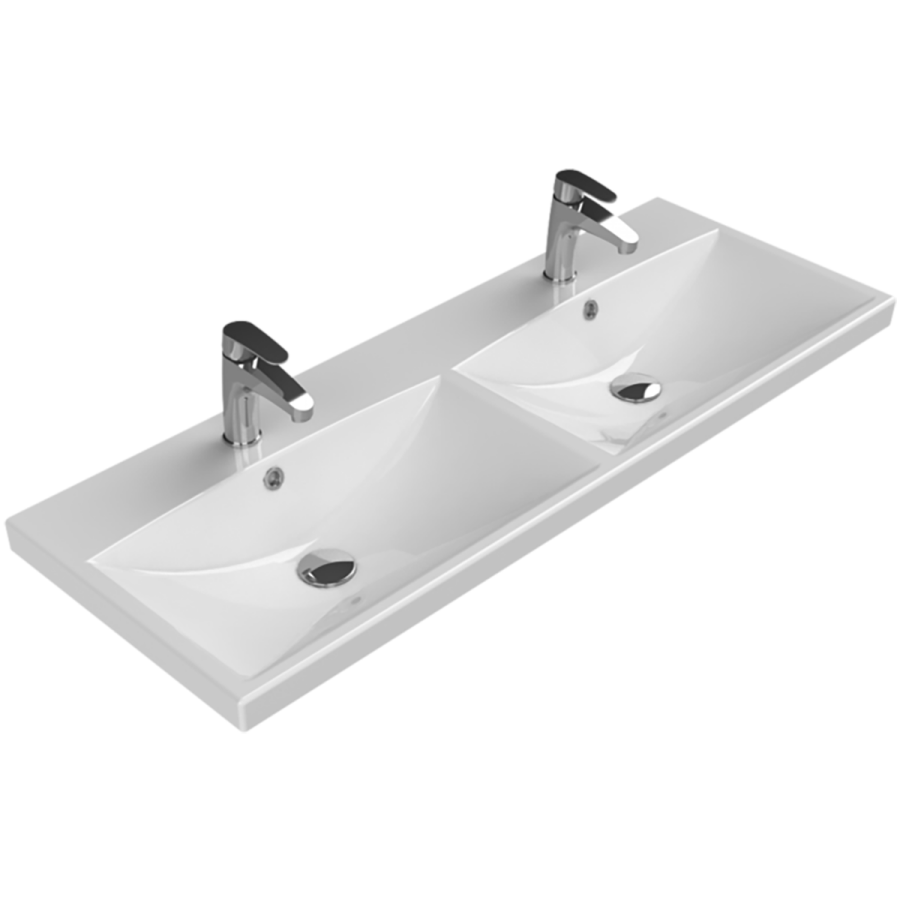 Cerastyle Elite 120 x 45 cm Çift Hazneli Etajerli Lavabo