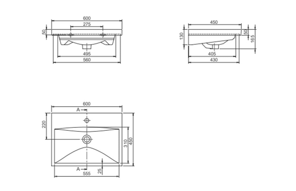Cerastyle Elite 60cm Etajerli Lavabo