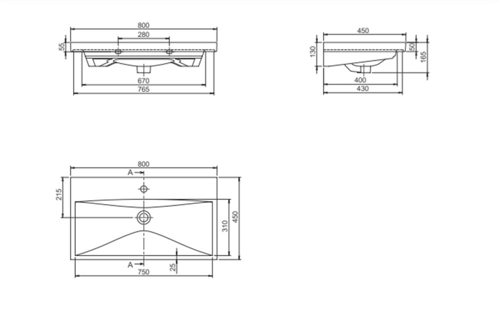 Cerastyle Elite 80cm Etajerli Lavabo