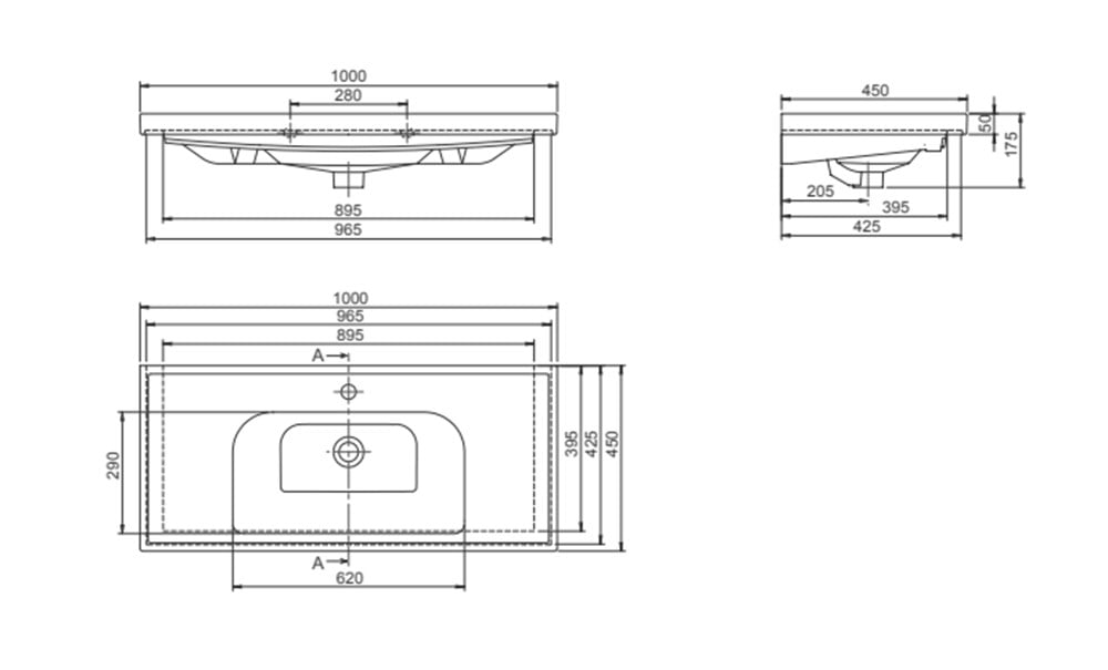 Cerastyle Frame 100cm Etajerli Lavabo