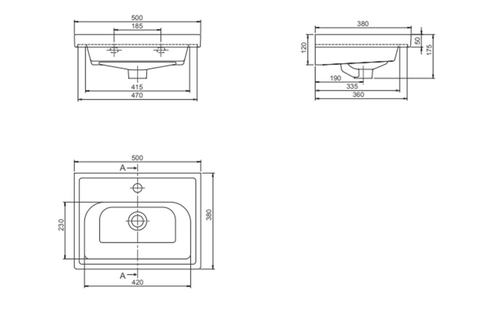 Cerastyle Frame 50cm Etajerli Lavabo