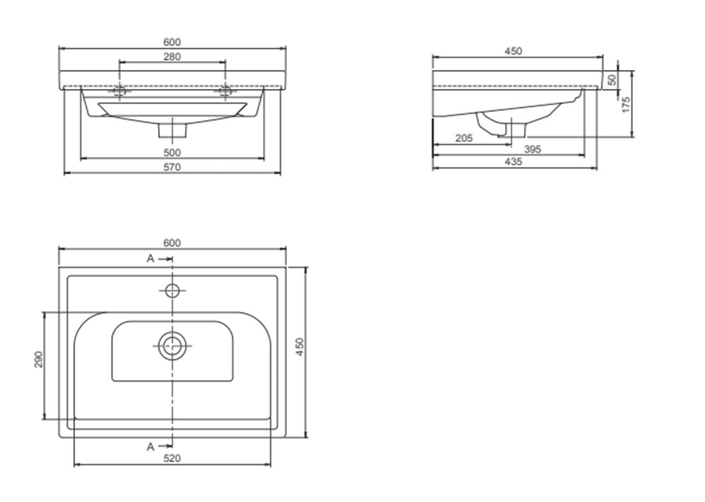 Cerastyle Frame 60cm Etajerli Lavabo