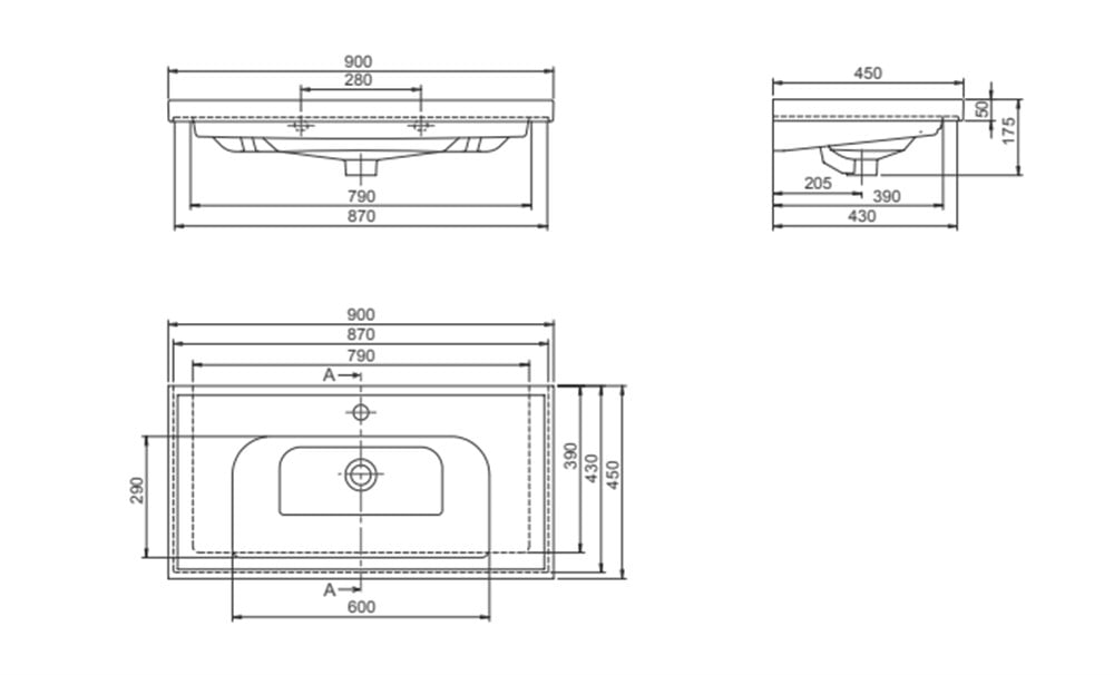 Cerastyle Frame 90cm Etajerli Lavabo