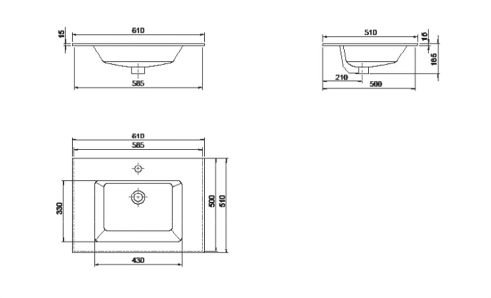 Cerastyle İbiza 61cm Etajerli Lavabo