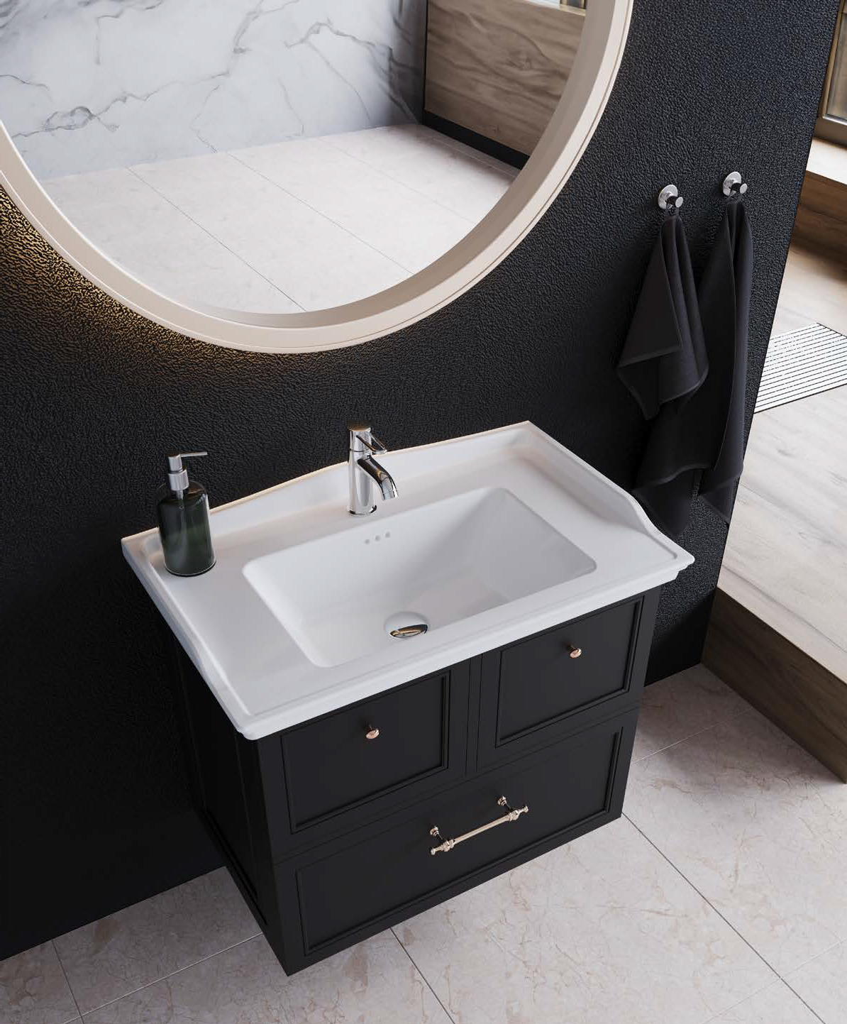 Cerastyle Kapadokya 100 x 47 cm Etajerli Lavabo
