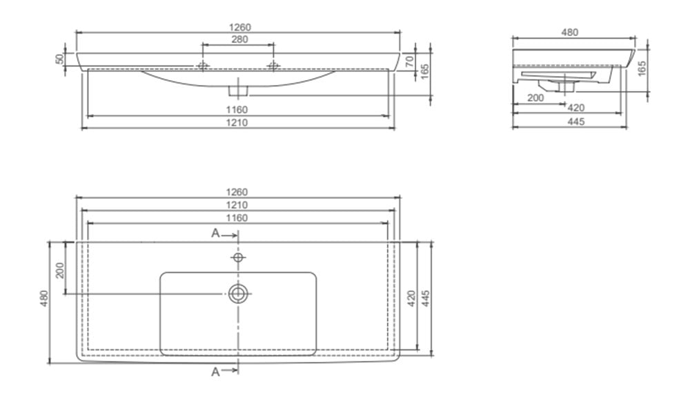 Cerastyle Porto 125cm Etajerli Lavabo