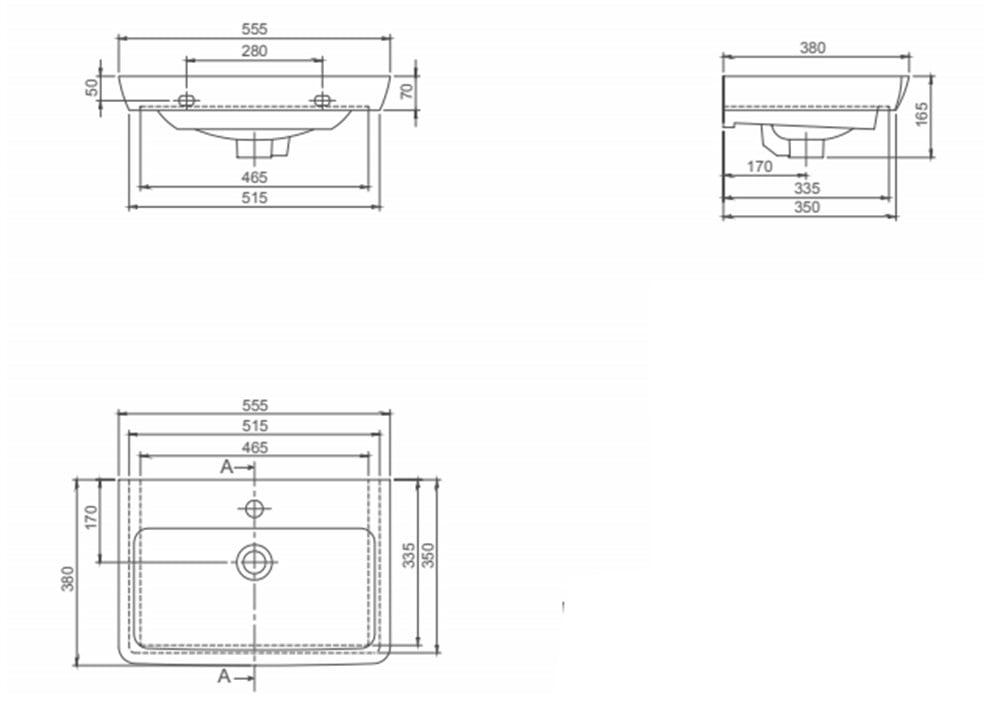 Cerastyle Porto 55cm Etajerli Lavabo