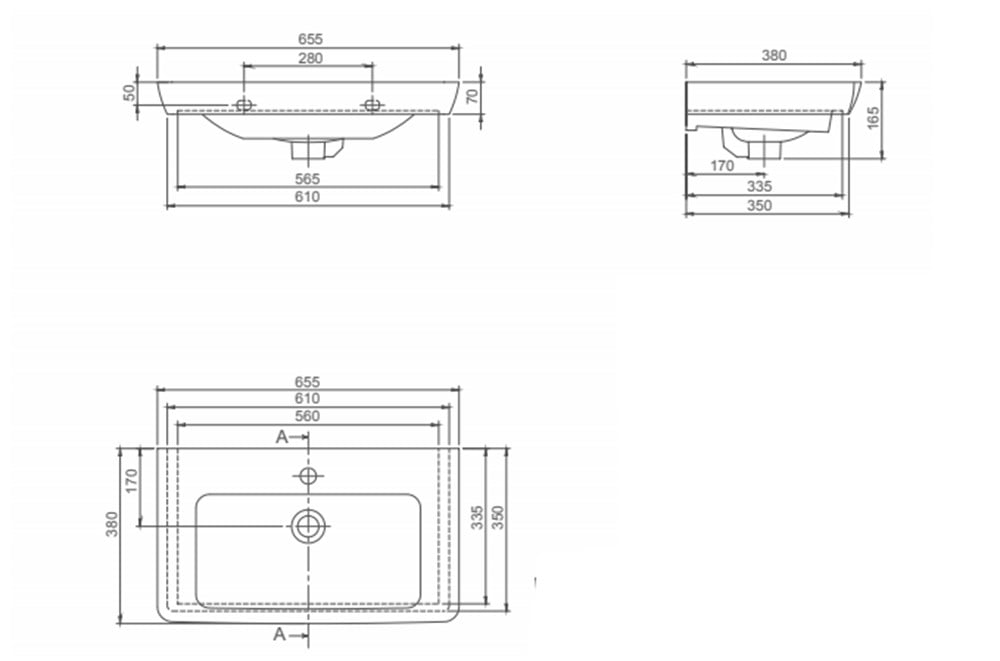 Cerastyle Porto 65cm Etajerli Lavabo
