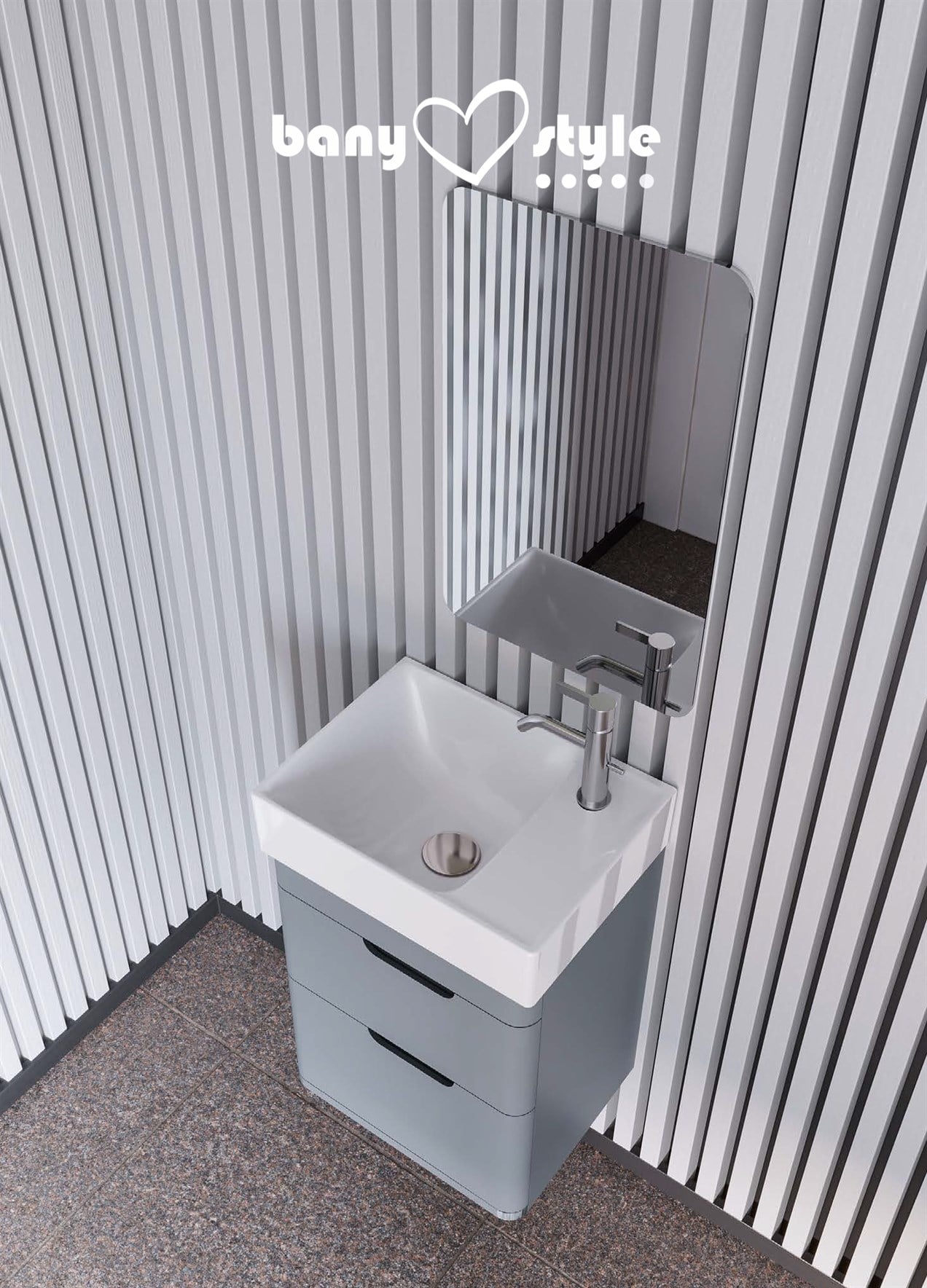 Cerastyle Sharp 40 x 30 cm Etajerli Lavabo