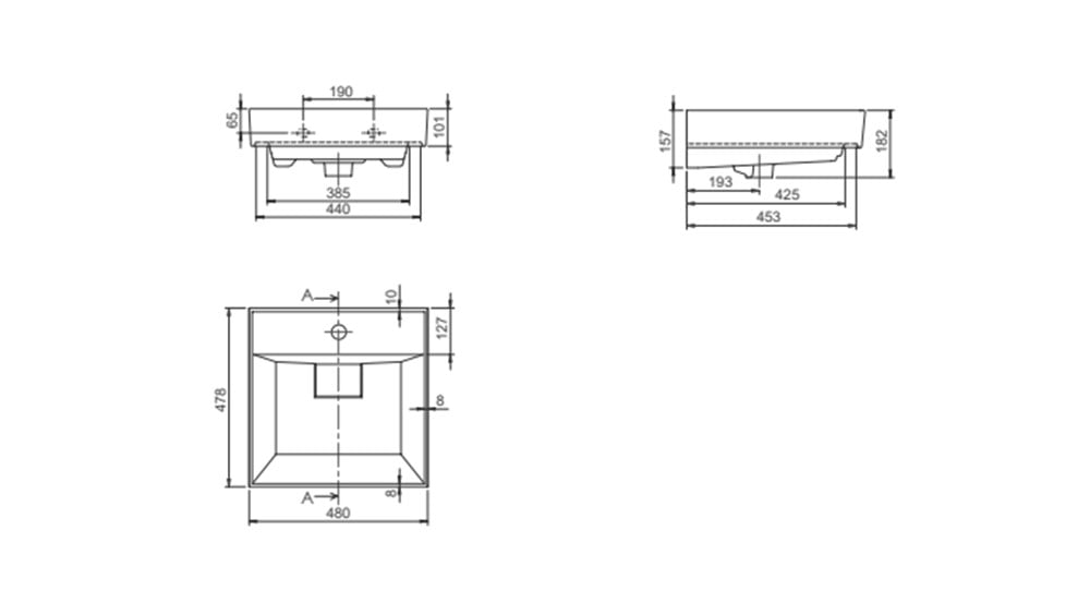 Cerastyle Sharp 48cm Etajerli Lavabo