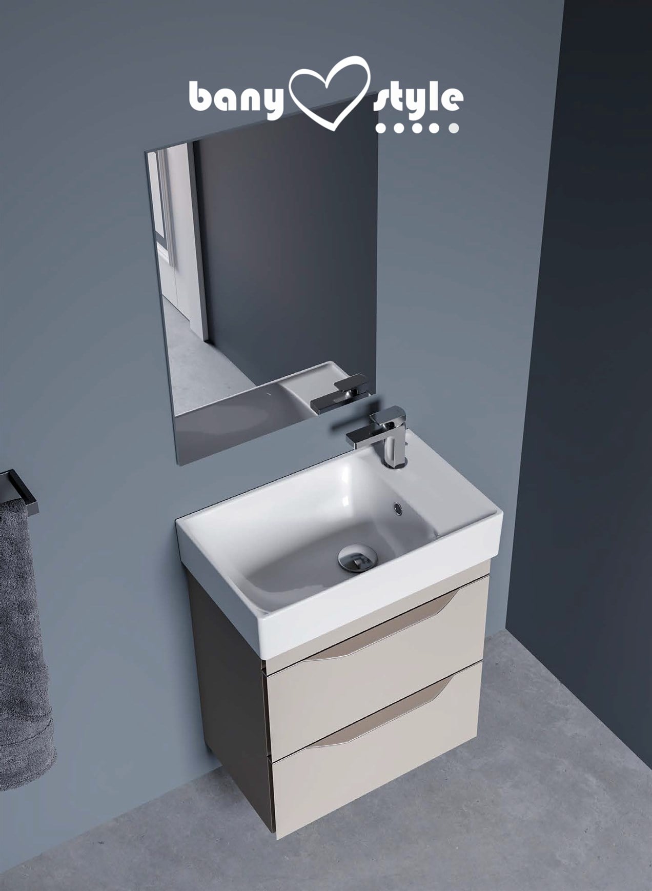 Cerastyle Sharp 50 x 30 cm Etajerli Lavabo