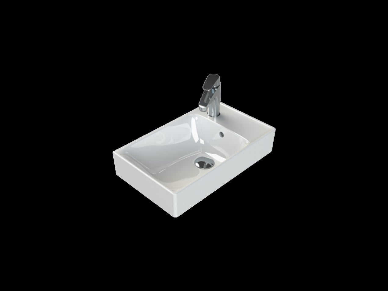 Cerastyle Sharp 50 x 30 cm Etajerli Lavabo