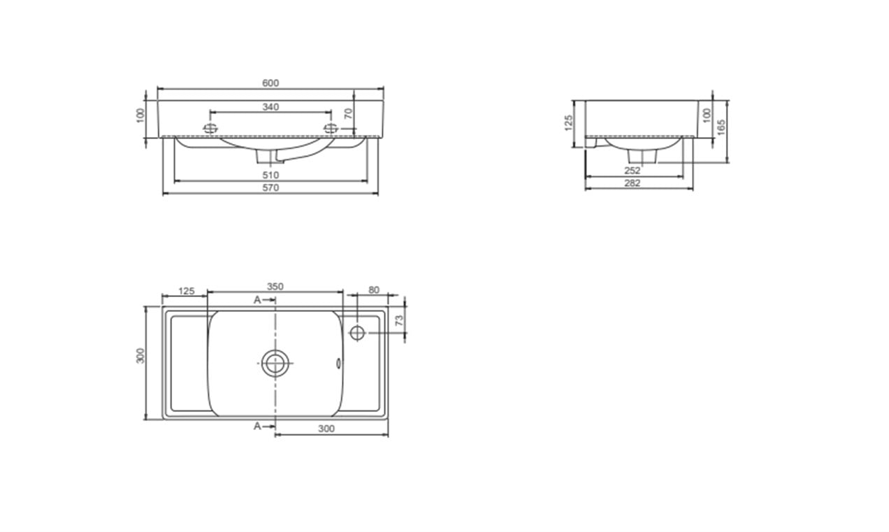 Cerastyle Sharp 60 x 30 cm Etajerli Lavabo