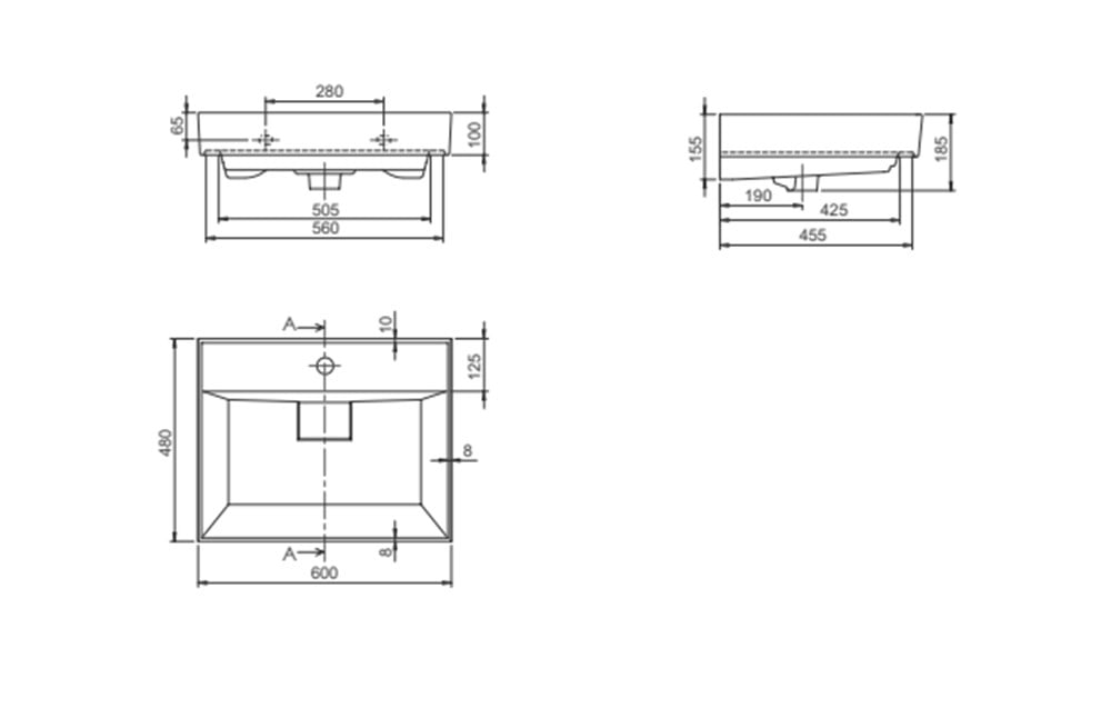 Cerastyle Sharp 60cm Etajer Lavabo