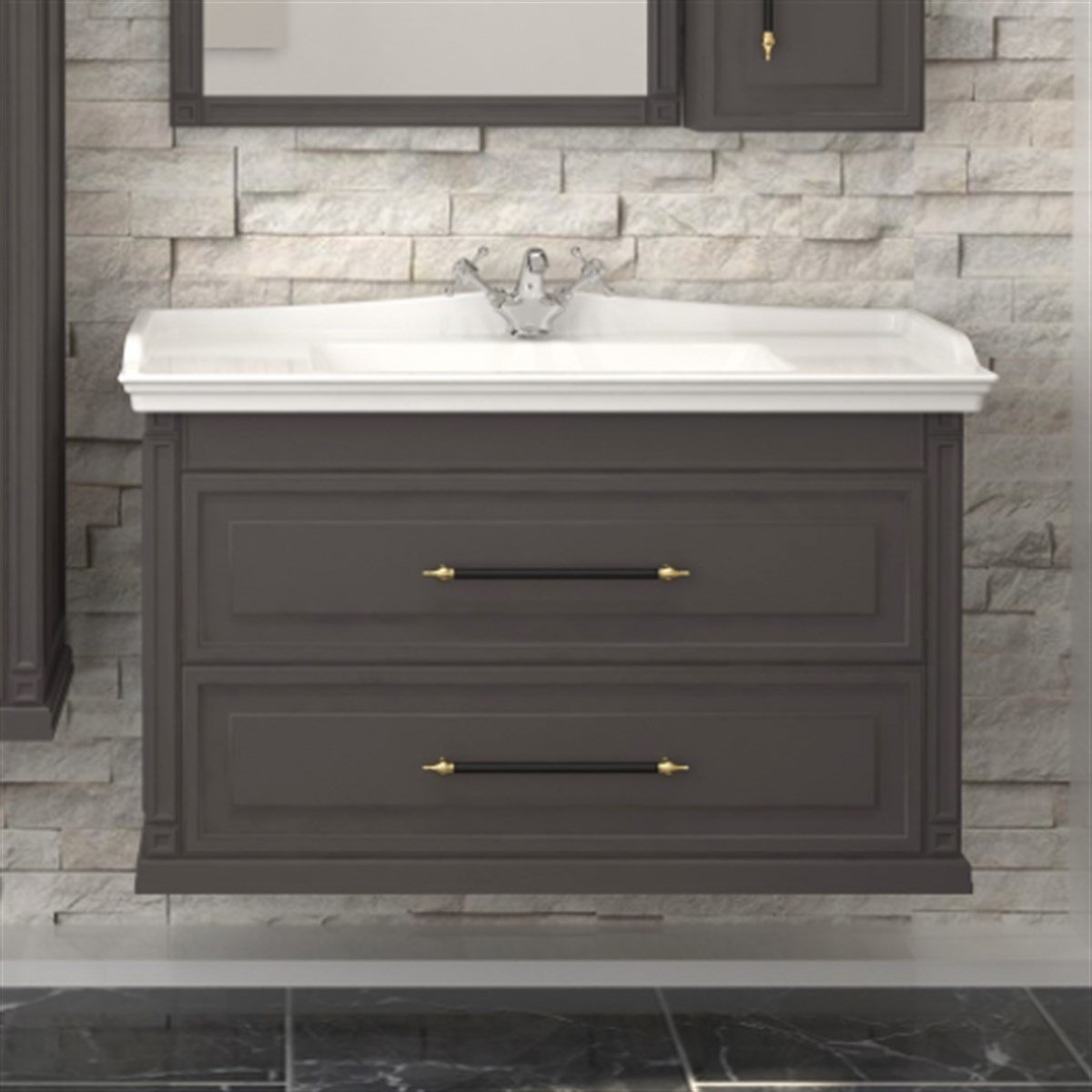 Denko Albatros 100 cm Alt Modül + Lavabo