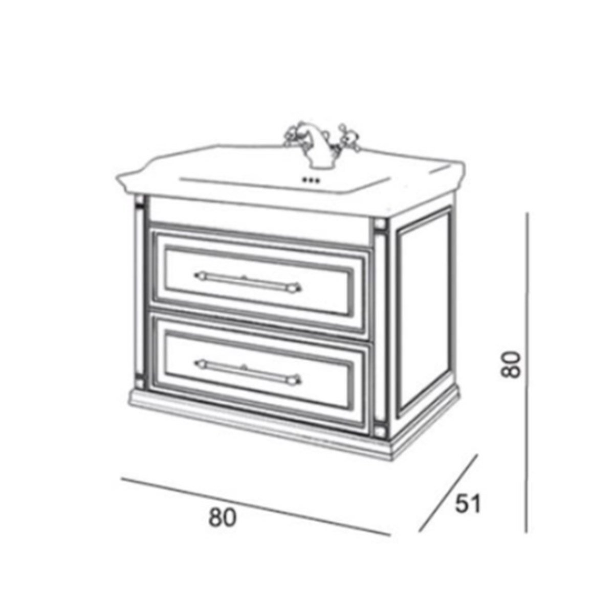 Denko Albatros 80 cm Alt Modül + Lavabo