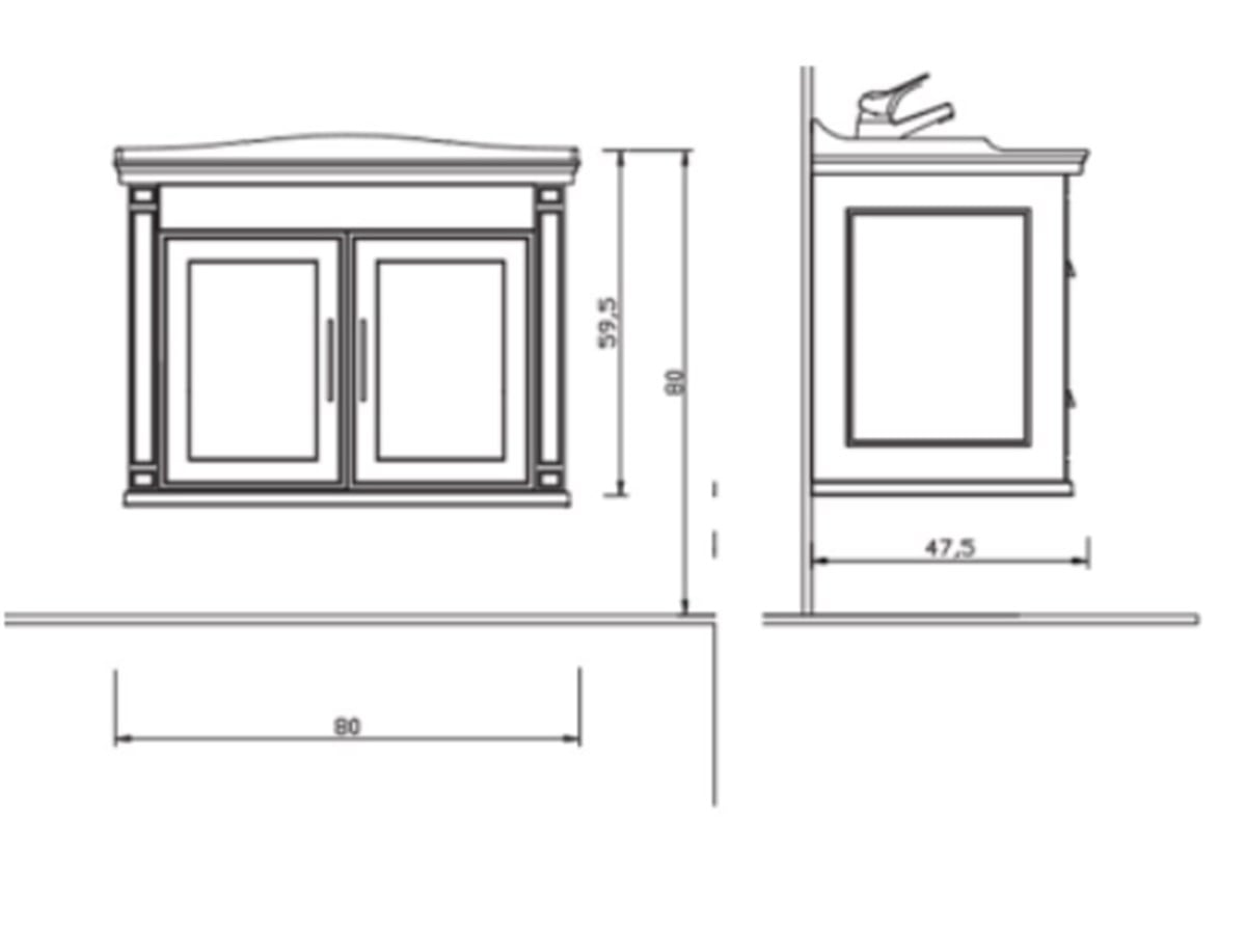 Denko Albatros 80 cm Alt Modül + Lavabo