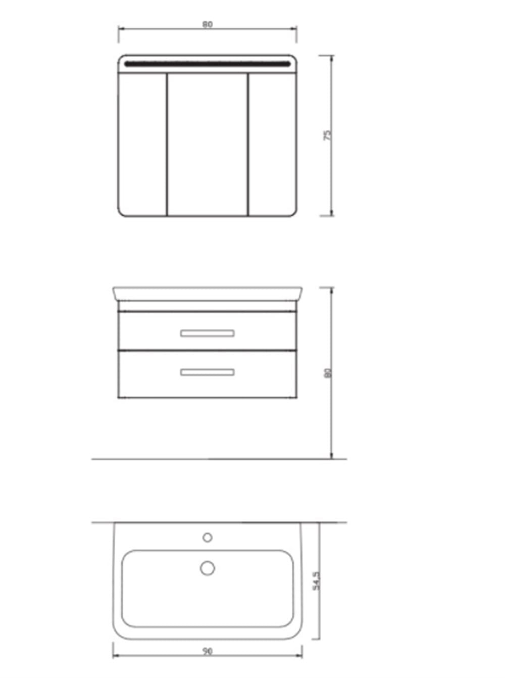 Denko Girne 90cm Banyo Dolabı