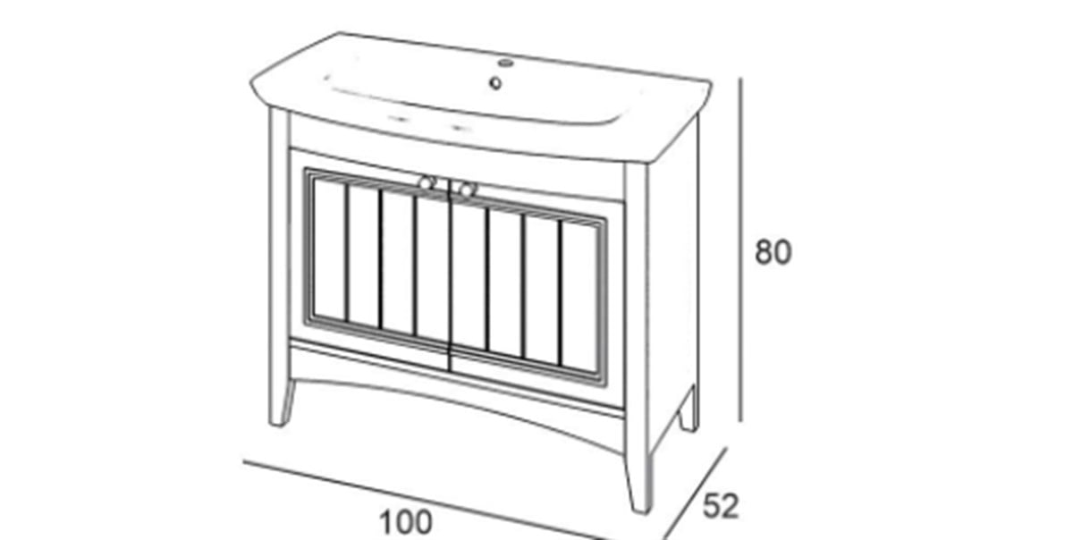 Denko Helena 100 cm Alt Modül + Lavabo