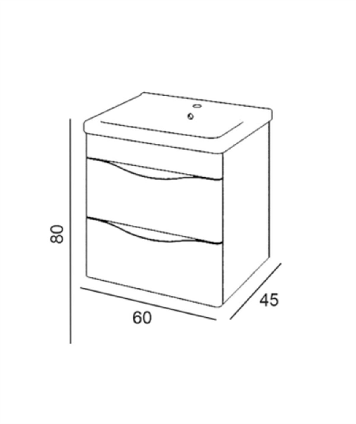Denko İdea 60 cm Alt Modül + Lavabo