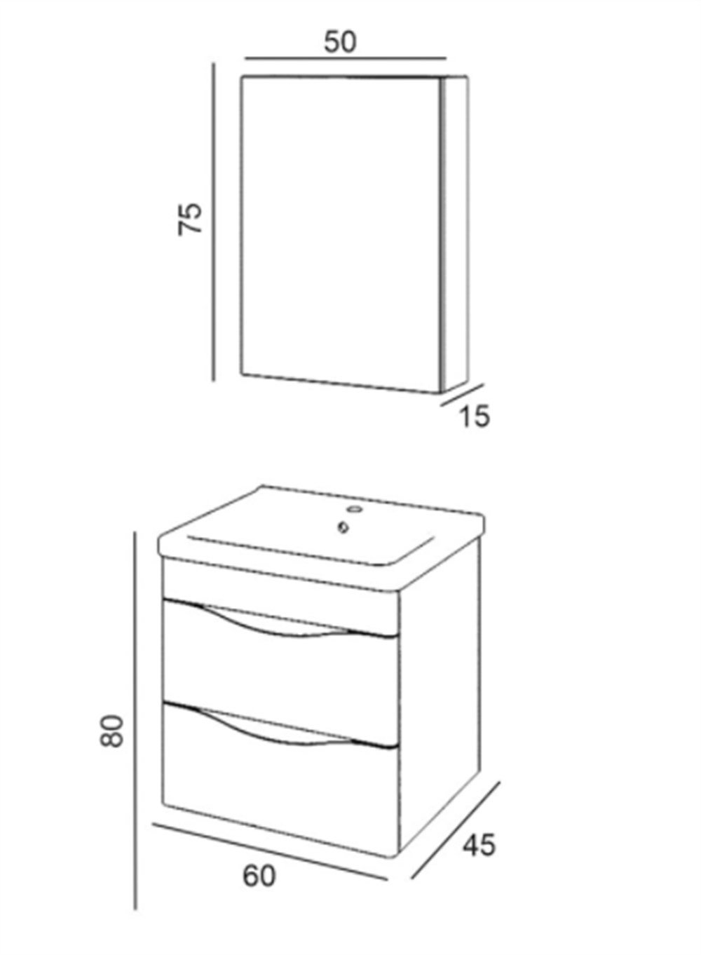 Denko İdea 60cm Banyo Dolabı