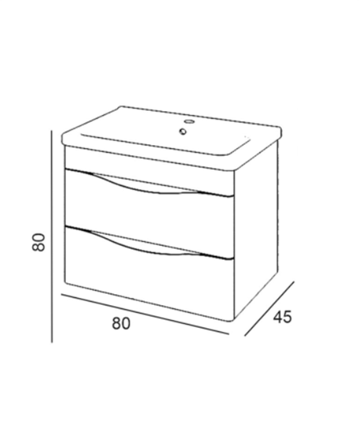 Denko İdea 80 cm Alt Modül + Lavabo