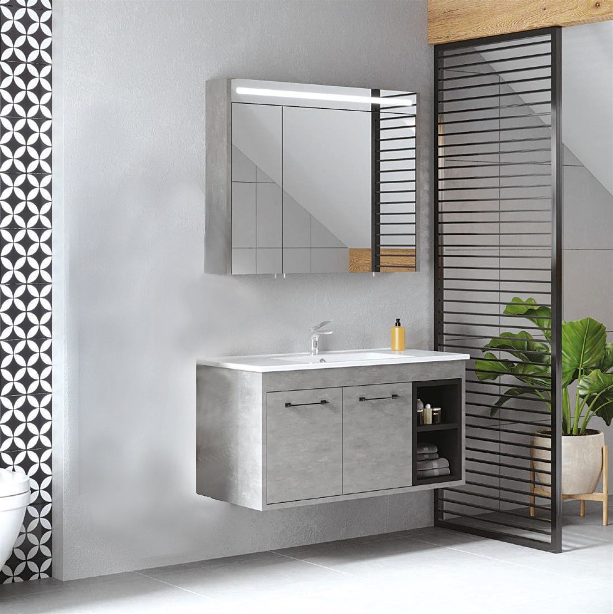 Denko Latte 100 cm Banyo Dolabı