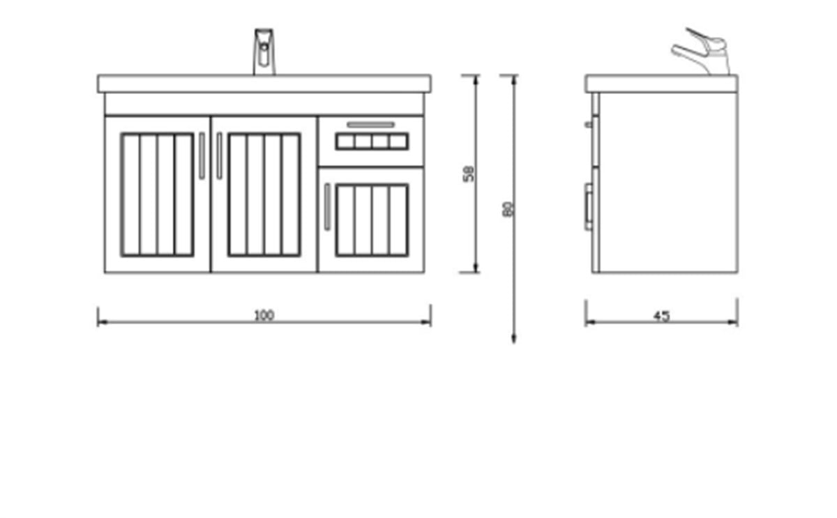 Denko Lotus 100 cm Alt Modül + Lavabo