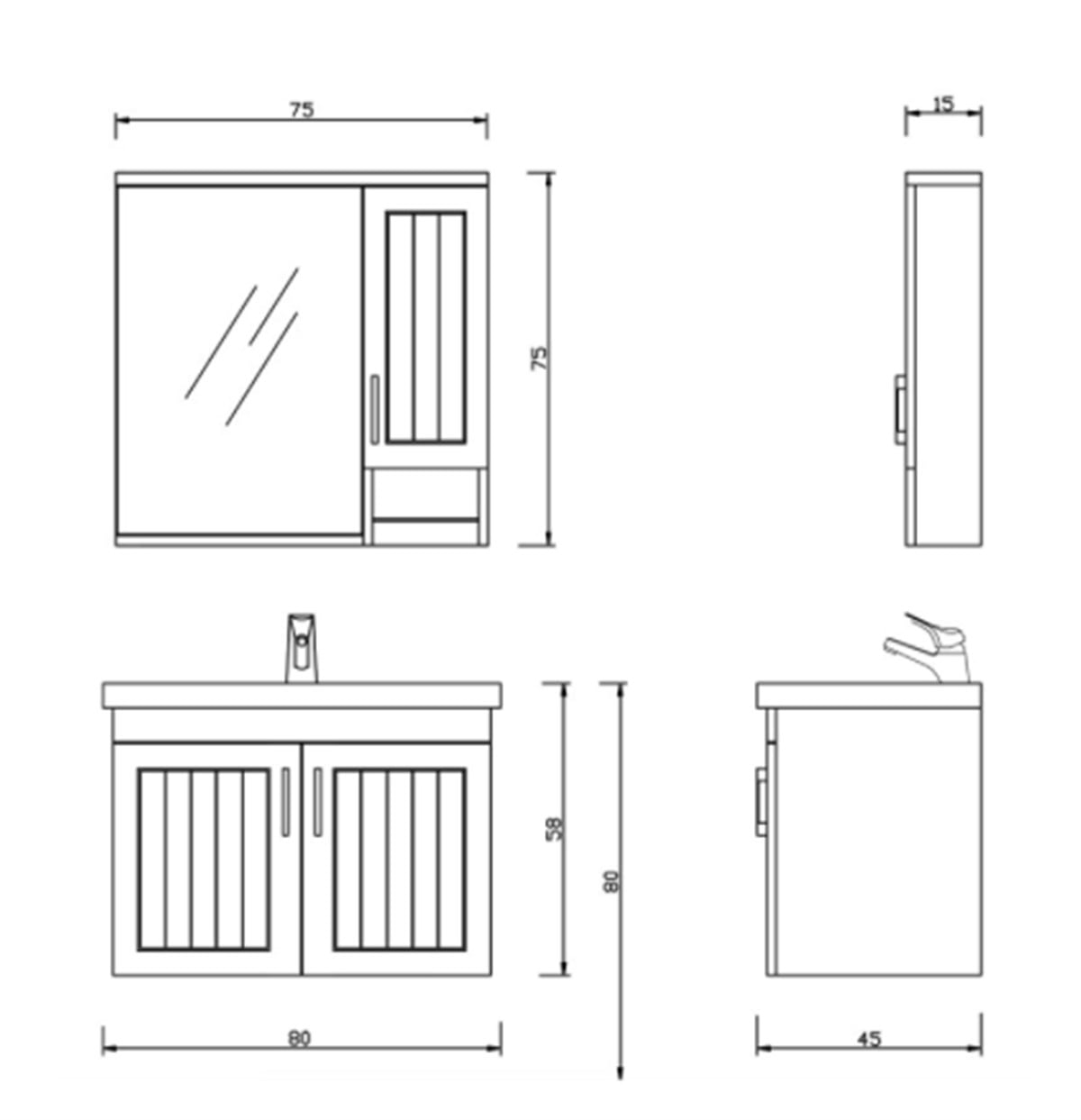 Denko Lotus 80 cm Banyo Dolabı 