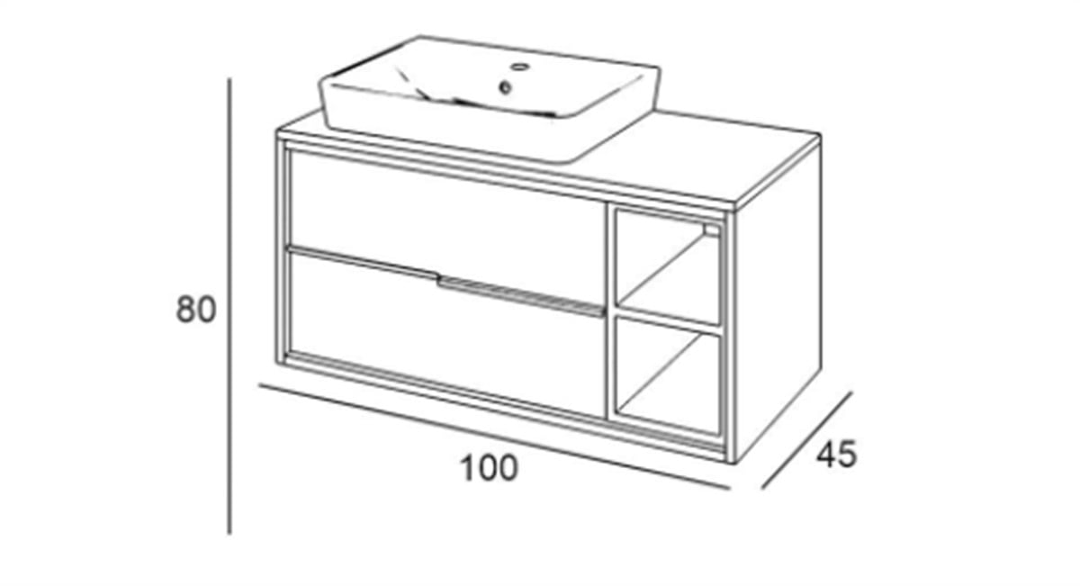 Denko Matia 100 cm Alt Modül + Lavabo