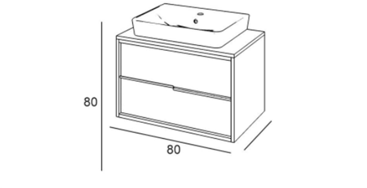 Denko Matia 80 cm Alt Modül + Lavabo