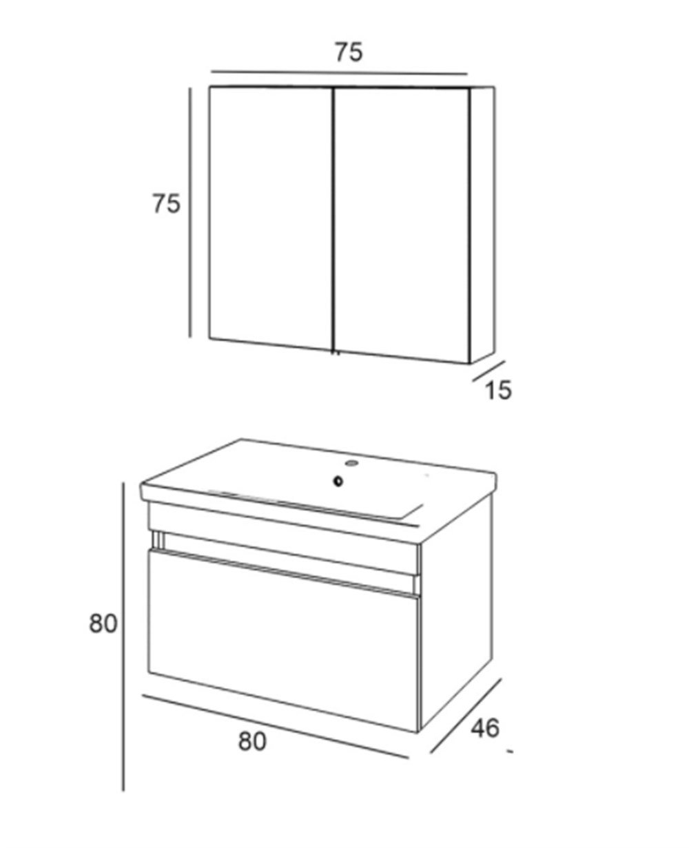 Denko More 80cm Banyo Dolabı