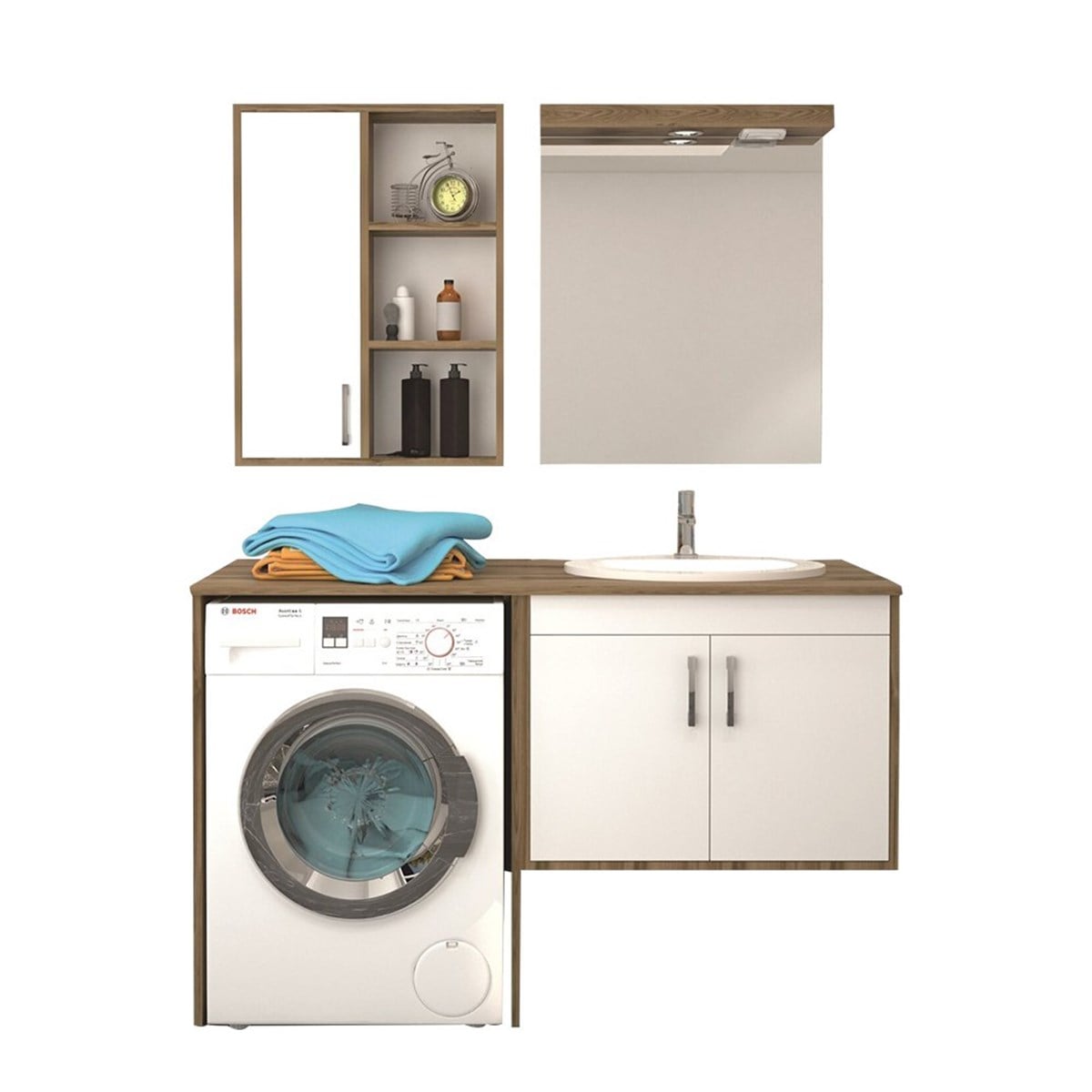 Denko Omega 140 cm Banyo + Çamaşır Dolabı
