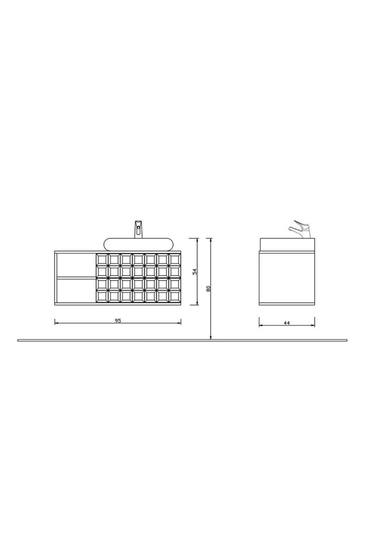 Denko Oscar 95 cm Alt Modül + Lavabo
