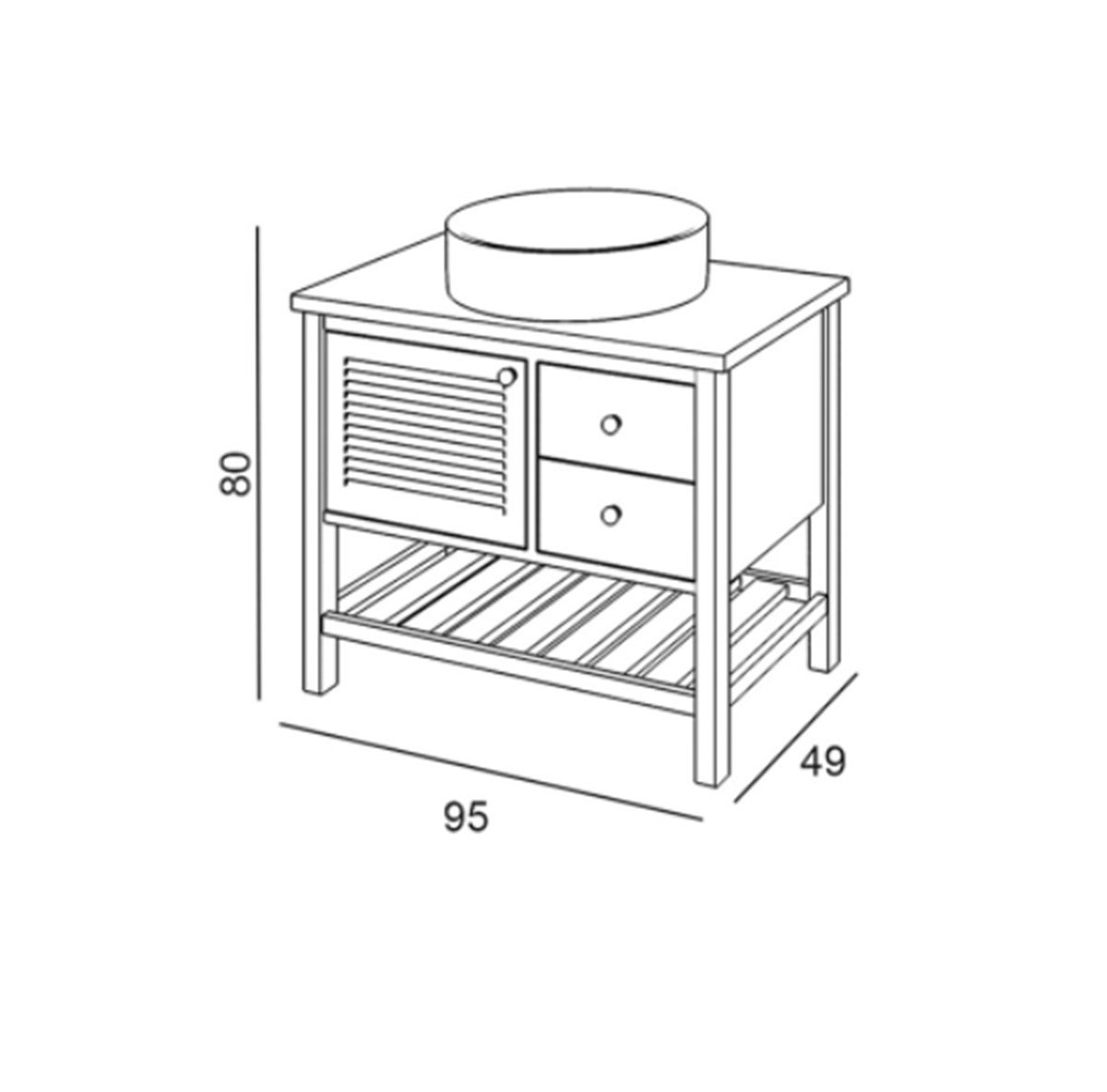 Denko Smarto 95 cm Alt Modül + Lavabo