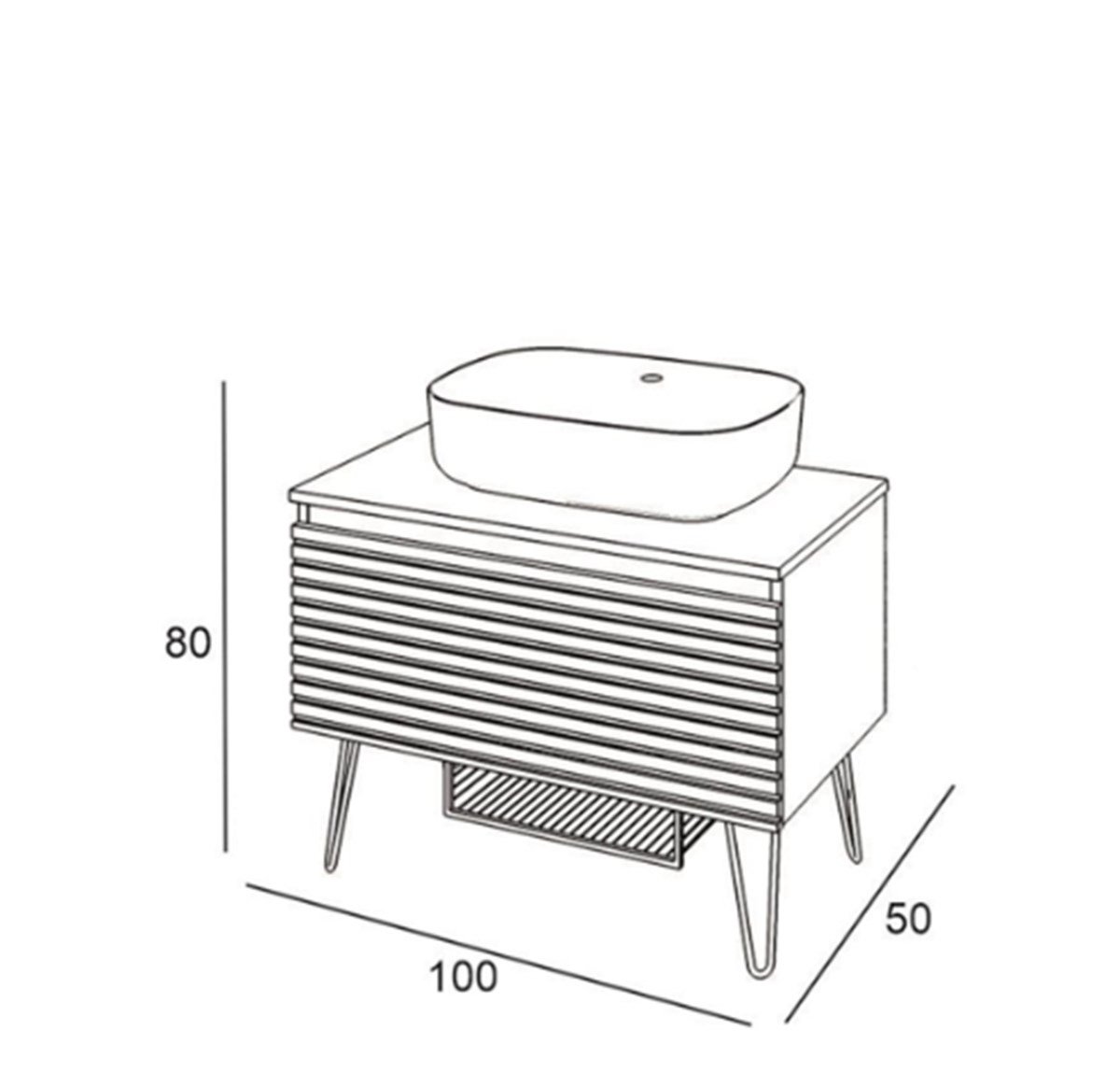Denko Taylan 100 cm Alt Modül + Lavabo