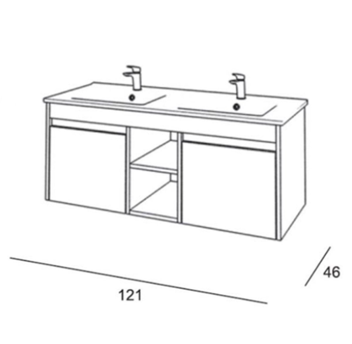 Denko Twin 120 cm Alt Modül + Lavabo