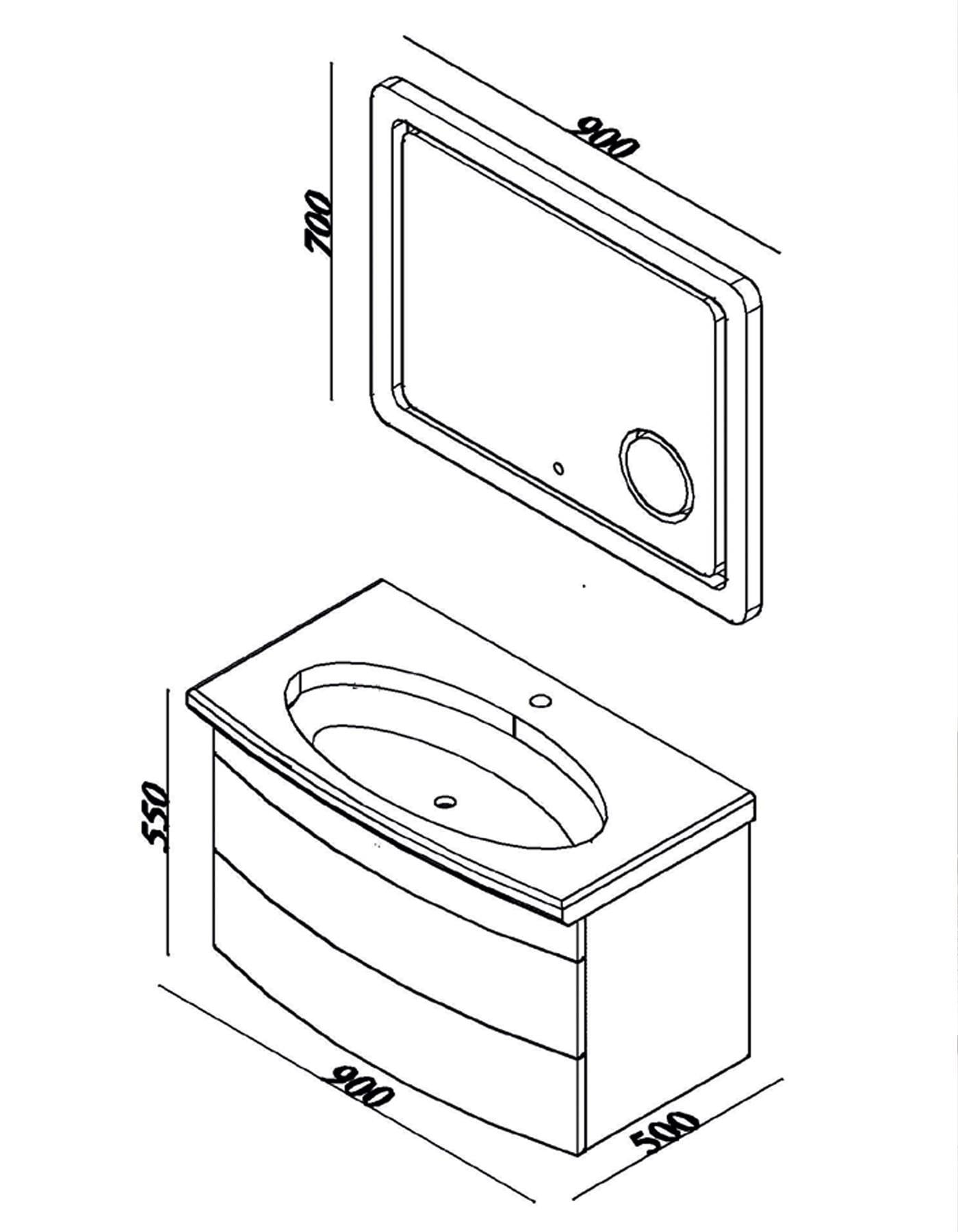 Lineart Asos 90 cm Banyo Dolabı 