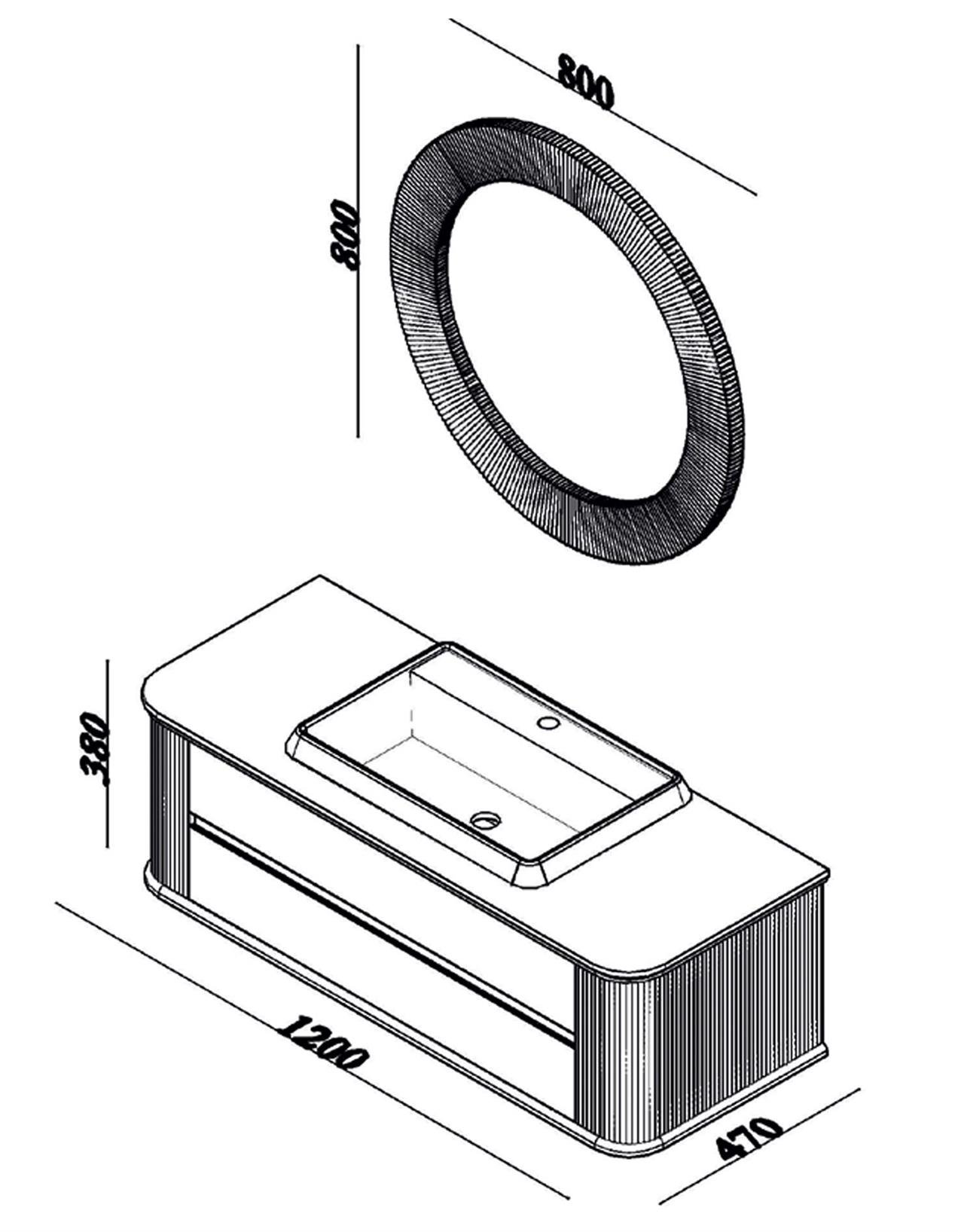 Maison 120 cm Banyo Dolabı 