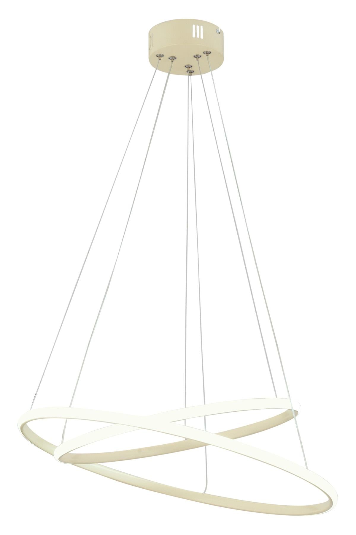 Bernardo Beyaz 45x35 Büyük Çember Modern Sarkıt Beyaz Işık Led Avize
